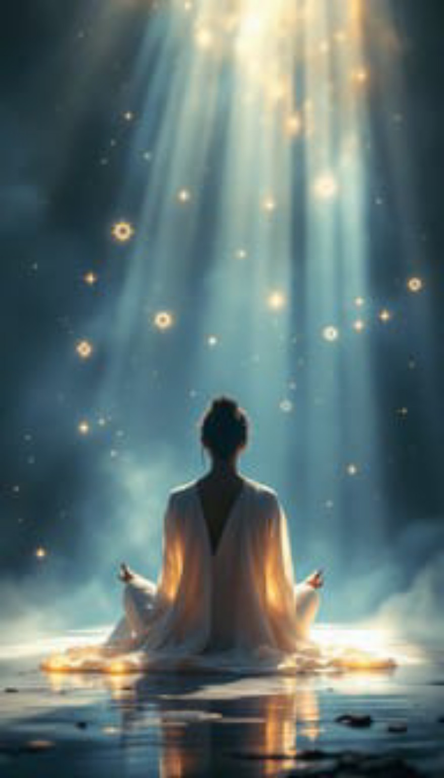 Une personne en méditation dans une lumière douce
